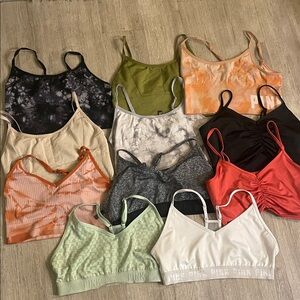 Colorful Sports Bras Collection victoria secret PINK set of 11
